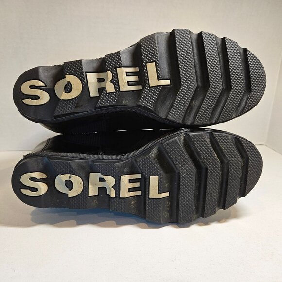 Sorel Harlow Chelsea Boots Womens 11 Black Leather Slip On Elastic side inserts - Picture 13 of 15